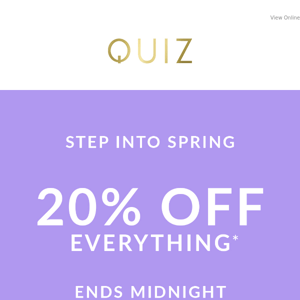 Step into spring with 20% off everything 💜