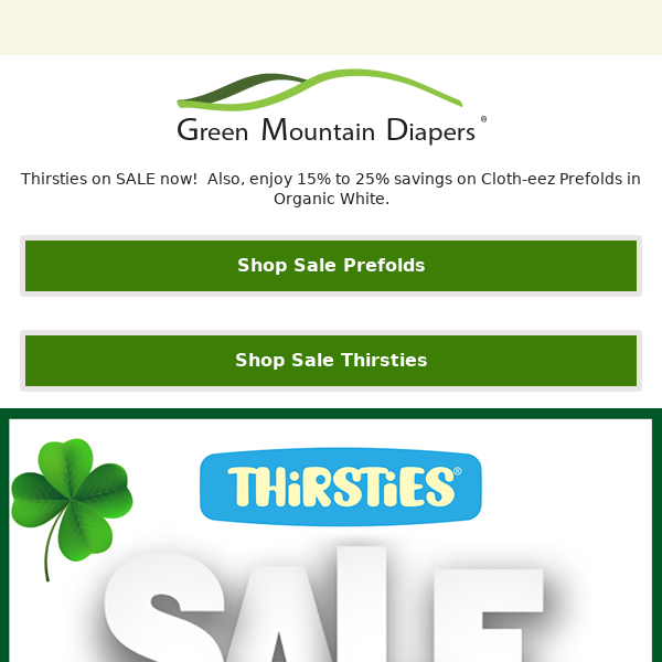 Thirsties Sale is now.  See new kits ☘️