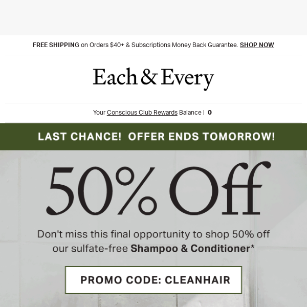 50% off ends tomorrow