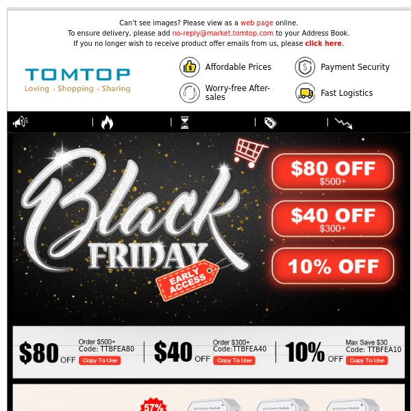 Black Friday Early Access - $80 Off $500+ & More Coupons