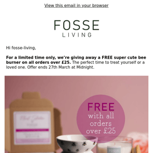 FREE Bee Burner When You Spend £25 😍