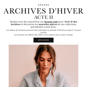 ARCHIVES D'HIVER ACTE II - Now online ✨