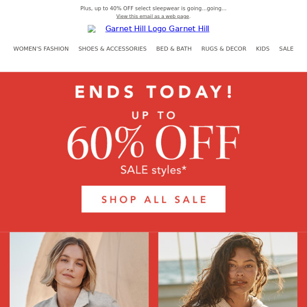 LAST DAY for UP TO 60% OFF Sale styles