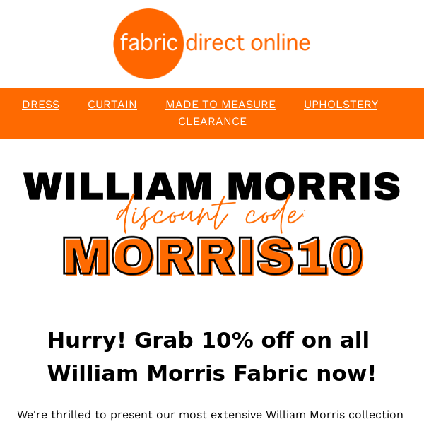EXTRA 10% OFF William Morris ✨
