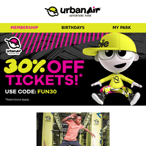 Hurry Up! Last Day for 30% Off at Urban Air Adventure Park 🎉