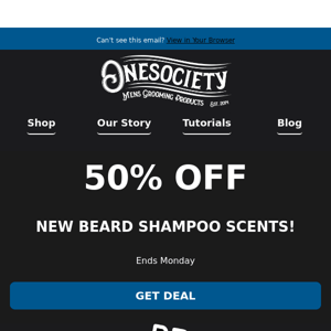 50% Off New Beard Shampoo!