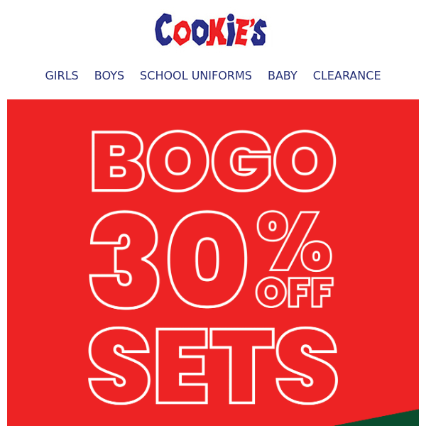 Tis the Season for Savings: 30% Off Sets, BOGO 20% Everything Else!