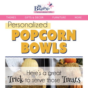 🎃 Treat yourself or friend with a Personalized Popcorn Bowl.🍁