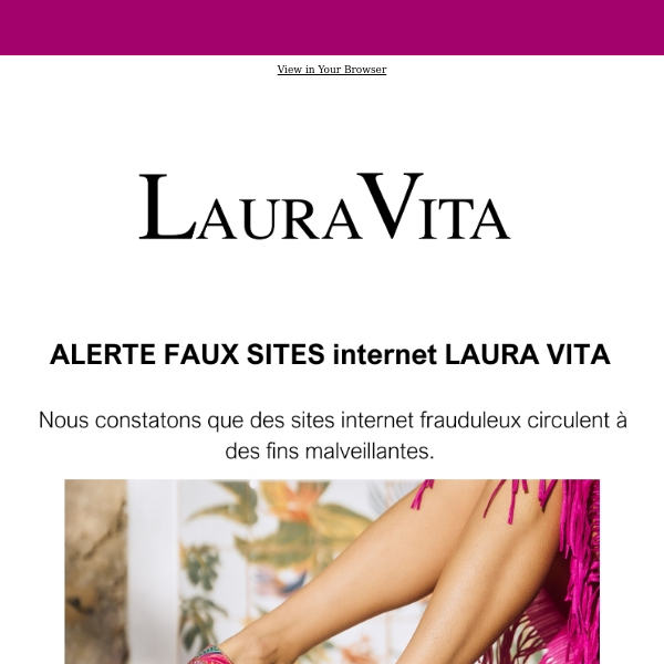 Soyez vigilants, il existe de faux sites internet Laura Vita ❗
