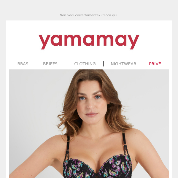 Natural push up with Nicely, black with colored details - Yamamay