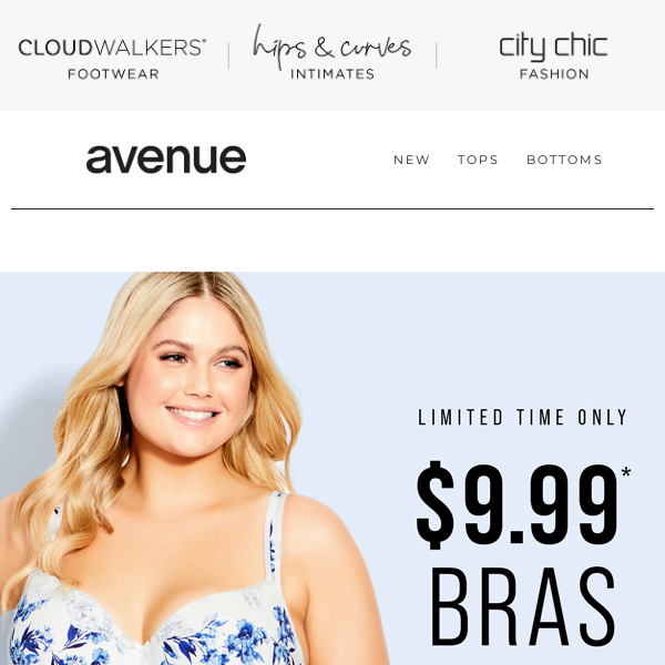 Refresh Your Wardrobe with $9.99* Bras