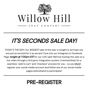 IT'S SECONDS SALE DAY  🎉