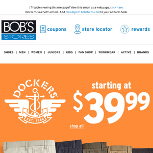 ⚓ Dockers Pants Starting @ $39.99
