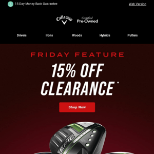 One Day Only: 15% Off Clearance