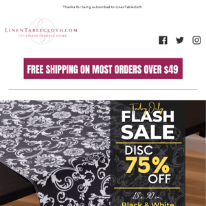 💲✂️ Flash Sale! 75% Off Damask Cotton Table Runners!