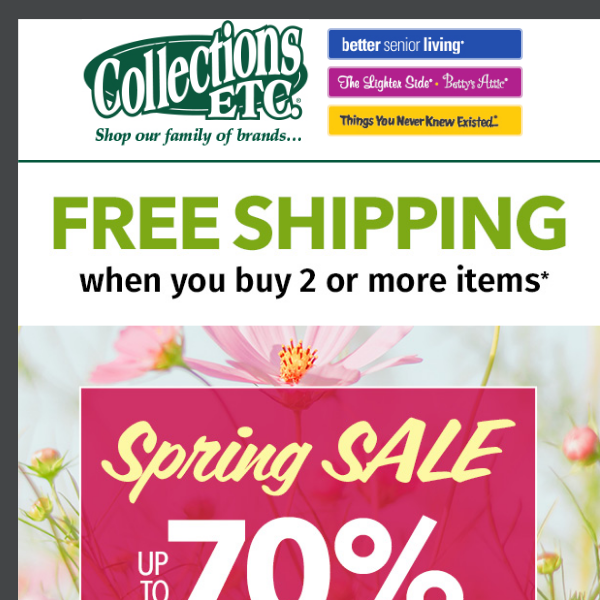 Savings in Full Bloom: Up to 70% Off Spring Sale!