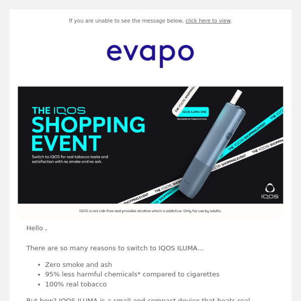 The IQOS shopping event - IQOS ILUMA ONE - Evapo