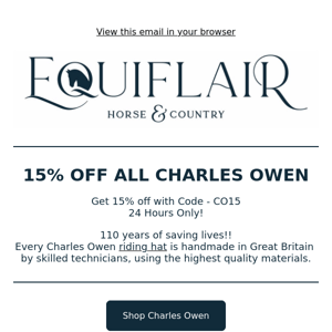 Deal of The Day - 15% Off Charles Owen