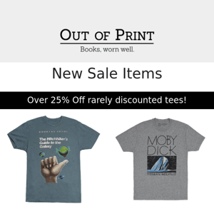 Over 25% off rarely discounted tees! 🎉
