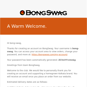 Your BongSwag account has been created!