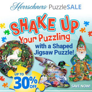 No straight edges here! Up to 30% off Shaped Puzzles.