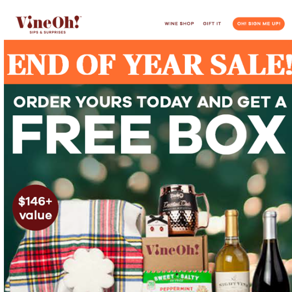 😍 End of year SALE (+ $9.98 wine)