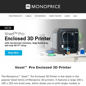 NEW ARRIVAL | Voxel Pro Enclosed 3D Printer