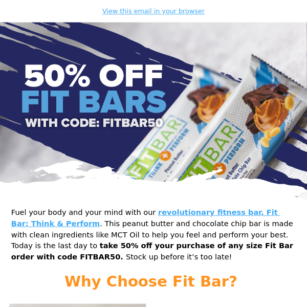 🚨 Last Chance: Save 50% on Fit Bars!