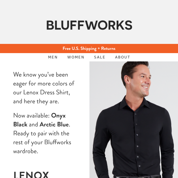 Our Dress shirt, now in solid BLACK