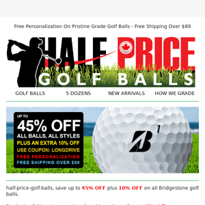 Huge Discounts on all Bridgestone Golf Balls