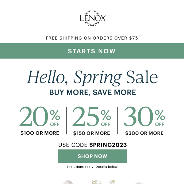 Spring Sale: Up To 30% Off 🌼