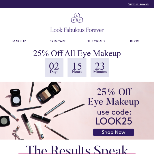 25% Off All Eye Makeup