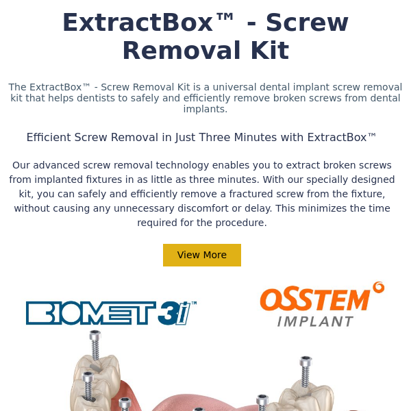 Implant Fixture & Prosthetic Screw Remover Kit