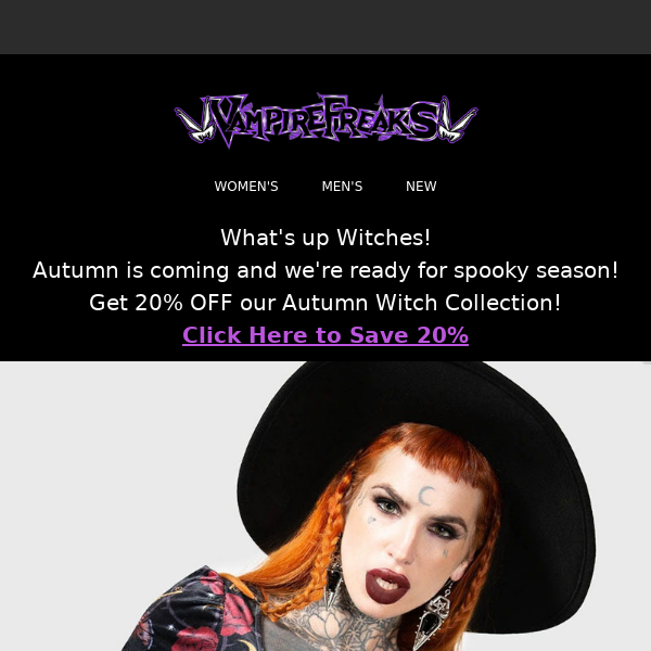 Witches get 20% OFF! 🦇