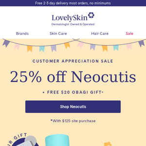 Drop everything for 25% off Neocutis + $20 Peel gift