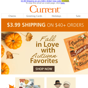 Gobble up our best fall finds plus $3.99 shipping