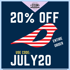 JULY 4th 20% OFF COUPON!