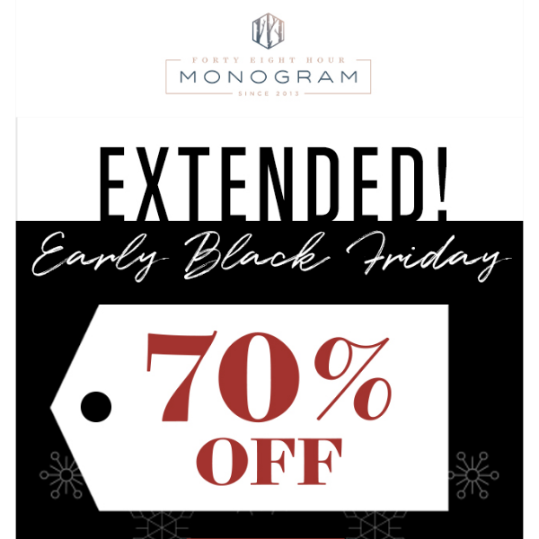 Sale Extended! 😍 Early Black Friday deals are still on!