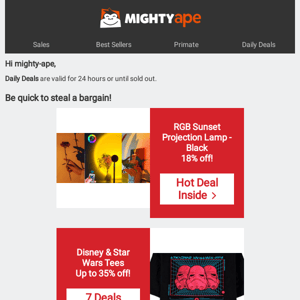 🌅Sunset Projection Lamp, Tees, QLED TV & more