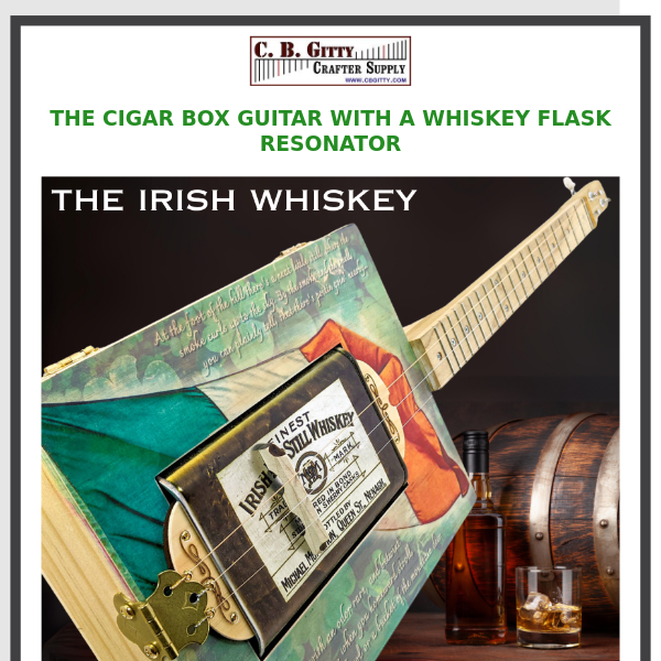 Whiskey Flask Guitar ● Special St. Patrick's Day Guitar & books