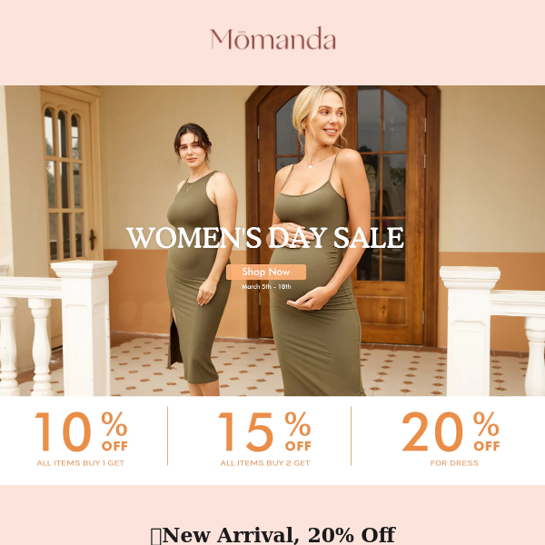 Women's Day Sale, Up to 20% Off