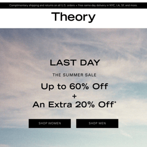 Last Day: Up to 60% Off + An Extra 20% Off