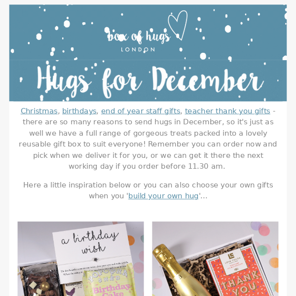 So many reasons to send Hugs in December!