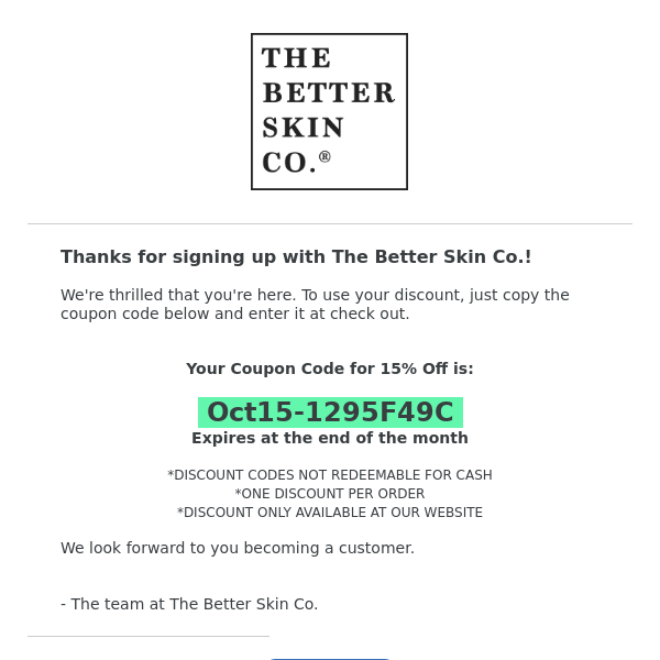 How to use your The Better Skin Co. coupon