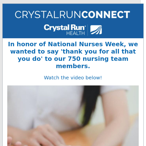 The Latest News for You from Crystal Run Healthcare!
