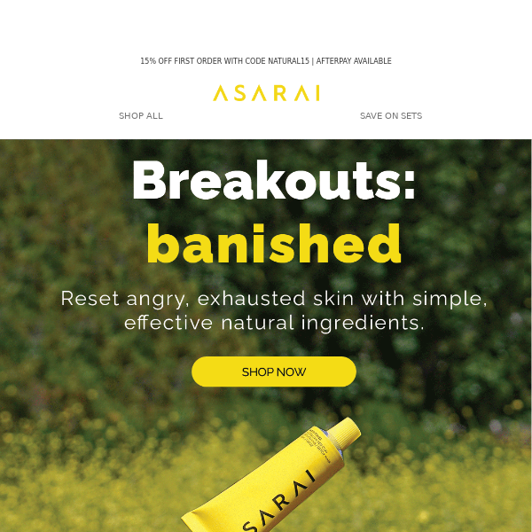 Banish Breakouts with Asarai's Grab & Glow Set - 15% OFF First Order