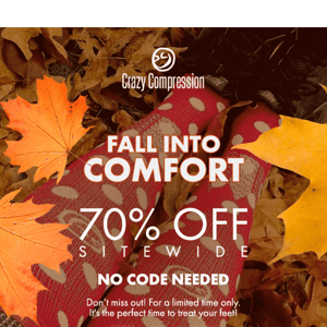 Fall into Ultimate Comfort: 70% OFF Sitewide! 🍂