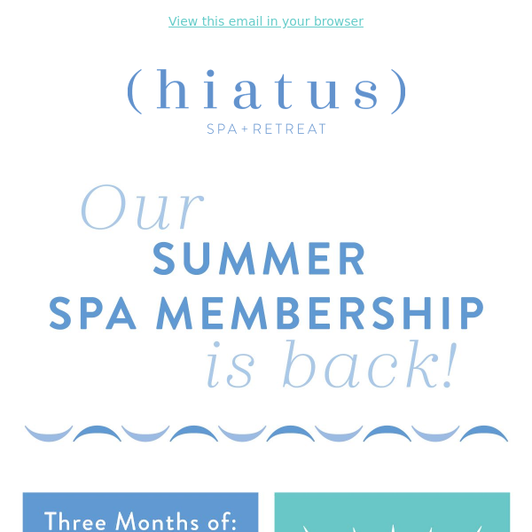 🌞 Hiatus Summer Membership is back!