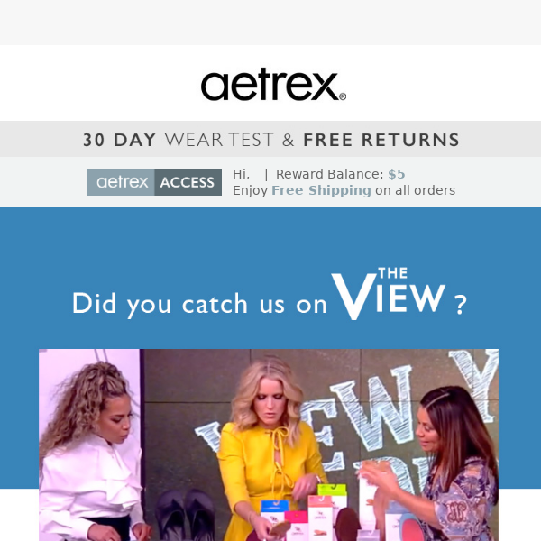 Aetrex featured on The View! 📺