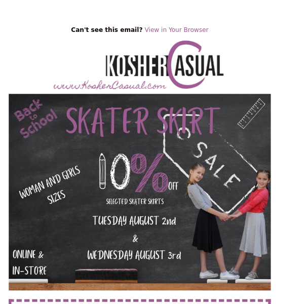✏️📚Back to School Sale! 10% Off Skater and A-Line Skirts! Two Days Only!📚 ✏️